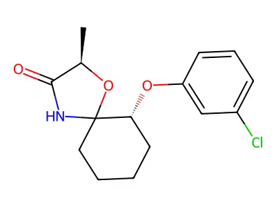 6-(3-Chlorophenoxy)-2-methyl-1-oxa-4-azaspiro[4.5]decan-3-one structure