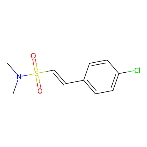 2-(4-chlorophenyl)-N,N-dimethylethene-1-sulfonamide structure