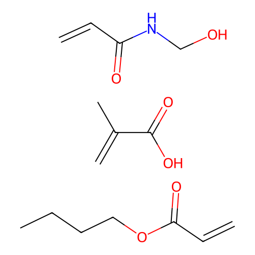 butyl prop-2-enoate;N-(hydroxymethyl)prop-2-enamide;2-methylprop-2-enoic acid structure