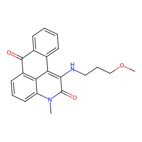 1-((3-methoxypropyl)amino)-3-methyl-2H-naphtho[1,2,3-de]quinoline-2,7(3H)-dione structure