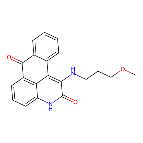1-[(3-methoxypropyl)amino]-3H-naphtho[1,2,3-de]quinoline-2,7-dione structure