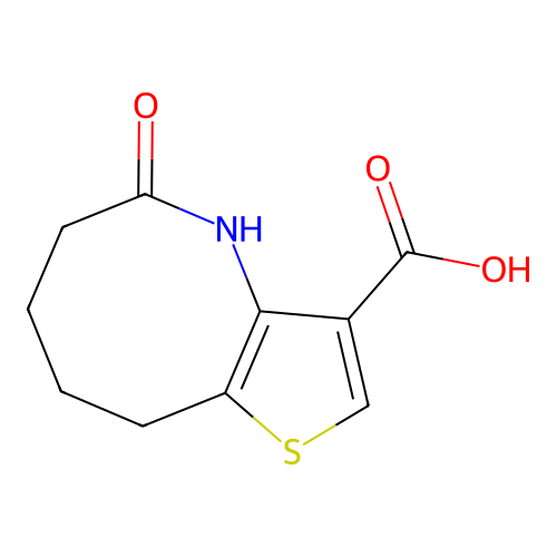 5-keto-6,7,8,9-tetrahydro-4H-thieno[4,5-b]azocine-3-carboxylic acid structure