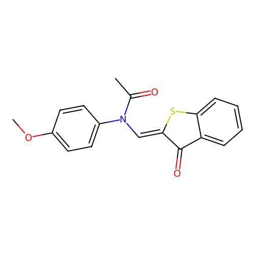 (Z)-N-(4-methoxyphenyl)-N-((3-oxobenzo[b]thiophen-2(3H)-ylidene)methyl)acetamide structure
