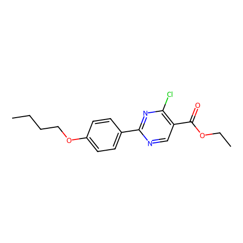Ethyl 2-(4-butoxyphenyl)-4-chloropyrimidine-5-carboxylate structure