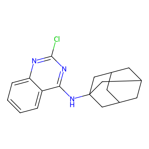 2-chloro-N-(tricyclo[3.3.1.1~3,7~]dec-1-yl)quinazolin-4-amine structure