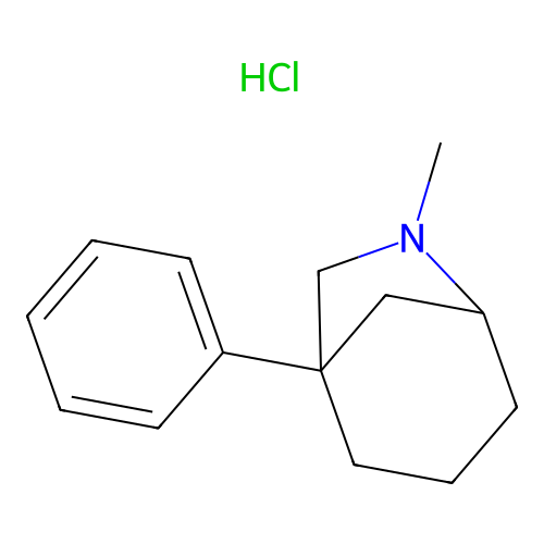 6-Azabicyclo(3.2.1)octane, 6-methyl-1-phenyl-, hydrochloride, (+-)- structure
