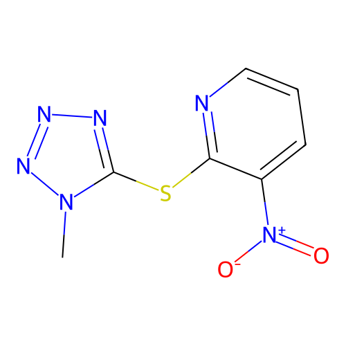 2-(1-Methyltetrazol-5-yl)sulfanyl-3-nitropyridine structure