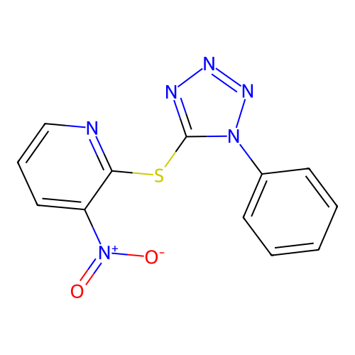3-nitro-2-[(1-phenyl-1H-tetrazol-5-yl)sulfanyl]pyridine structure
