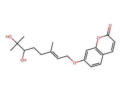 7-(6,7-Dihydroxy-3,7-dimethyloct-2-enoxy)chromen-2-one structure