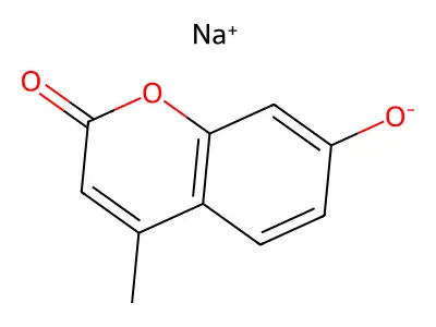 4-methyl-7-sodiooxy-2H-1-benzopyran-2-one structure