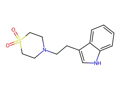 4-[2-(1H-indol-3-yl)ethyl]-1lambda~6~,4-thiazinane-1,1-dione structure