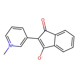 Pyridinium, 3-(1,3-dihydro-1,3-dioxo-2H-inden-2-yl)-1-methylhydroxide, inner salt structure