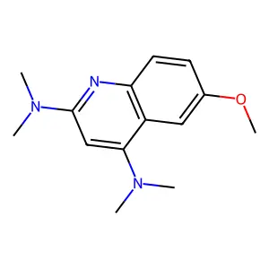 6-methoxy-2-N,2-N,4-N,4-N-tetramethylquinoline-2,4-diamine structure
