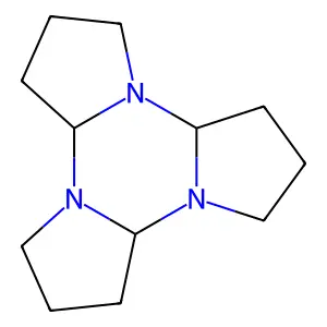 Dodecahydrotripyrrolo(1,2-a:1',2'-c:1'',2''-e)(1,3,5)triazine structure