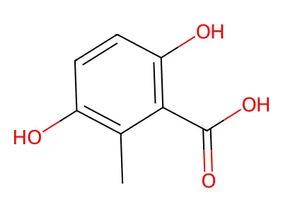 3,6-Dihydroxy-2-methylbenzoic acid structure