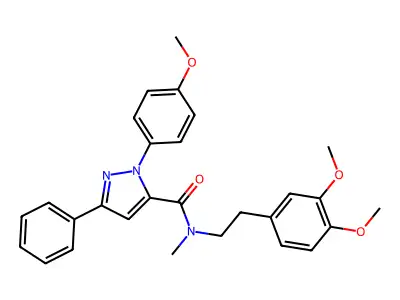 N-[2-(3,4-Dimethoxyphenyl)ethyl]-1-(4-methoxyphenyl)-N-methyl-3-phenyl-1H-pyrazole-5-carboxamide structure