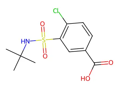3-(Tert-butylsulfamoyl)-4-chlorobenzoic acid structure