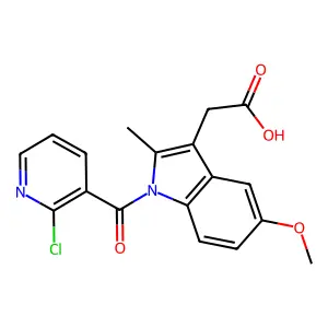 1H-Indole-3-acetic acid, 1-((2-chloro-3-pyridinyl)carbonyl)-5-methoxy-2-methyl- structure