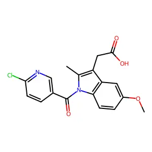 1H-Indole-3-acetic acid, 1-((6-chloro-3-pyridinyl)carbonyl)-5-methoxy-2-methyl- structure