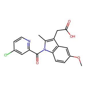 1H-Indole-3-acetic acid, 1-((4-chloro-2-pyridinyl)carbonyl)-5-methoxy-2-methyl- structure