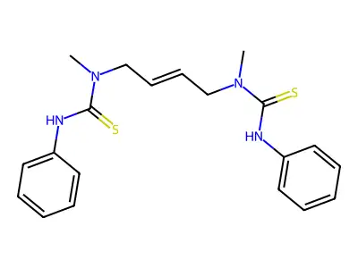 1-methyl-1-[(E)-4-[methyl(phenylcarbamothioyl)amino]but-2-enyl]-3-phenylthiourea structure