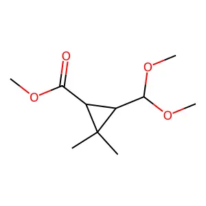 Methyl 3-(dimethoxymethyl)-2,2-dimethylcyclopropane-1-carboxylate structure