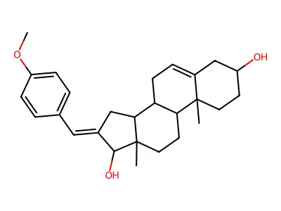 16-(4-methoxybenzylidene)androst-5-ene-3,17-diol structure