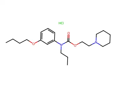 Carbanilic acid, m-butoxy-N-propyl-, 2-piperidinoethyl ester, hydrochloride structure