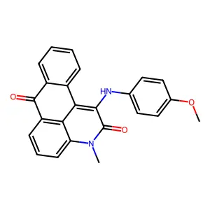 1-((4-methoxyphenyl)amino)-3-methyl-2H-naphtho[1,2,3-de]quinoline-2,7(3H)-dione structure