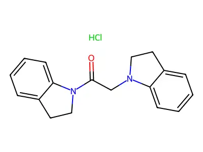 Indoline, 1-indolinylacetyl-, monohydrochloride structure
