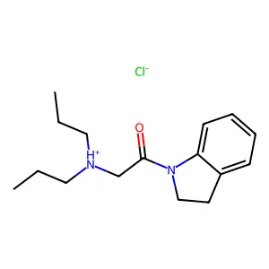 Indoline, 1-(dipropylamino)acetyl-, hydrochloride structure
