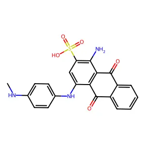1-amino-4-{[4-(methylamino)phenyl]amino}-9,10-dioxo-9,10-dihydroanthracene-2-sulfonic acid structure