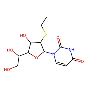 1-(2-S-Ethyl-2-thiohexofuranosyl)pyrimidine-2,4(1H,3H)-dione structure