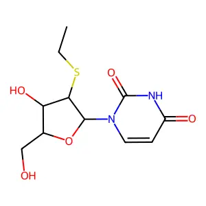 1-[3-Ethylsulfanyl-4-hydroxy-5-(hydroxymethyl)oxolan-2-yl]pyrimidine-2,4-dione structure