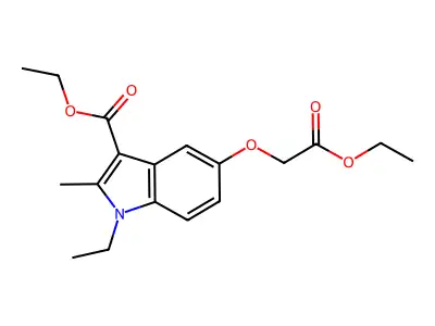 ethyl 5-(2-ethoxy-2-oxoethoxy)-1-ethyl-2-methyl-1H-indole-3-carboxylate structure