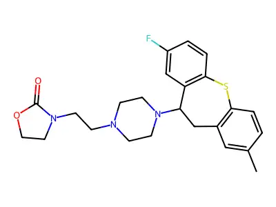 2-Oxazolidinone, 3-(2-(4-(8-fluoro-2-methyl-10,11-dihydrodibenzo(b,f)thiepin-10-yl)-1-piperazinyl)ethyl)-, (+-)- structure