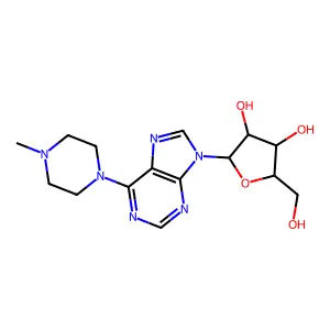 2-(Hydroxymethyl)-5-[6-(4-methylpiperazin-1-yl)purin-9-yl]oxolane-3,4-diol structure