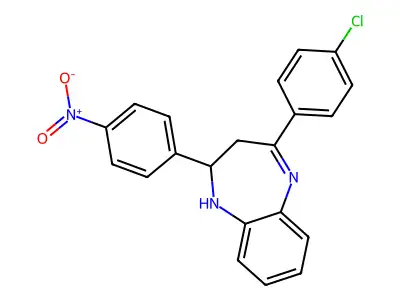 4-(4-Chlorophenyl)-2-(4-nitrophenyl)-2,3-dihydro-1H-1,5-benzodiazepine structure