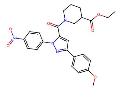 Ethyl 1-[5-(4-methoxyphenyl)-2-(4-nitrophenyl)pyrazole-3-carbonyl]piperidine-3-carboxylate structure