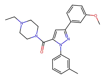 (4-ethylpiperazin-1-yl)-[5-(3-methoxyphenyl)-2-(3-methylphenyl)pyrazol-3-yl]methanone structure