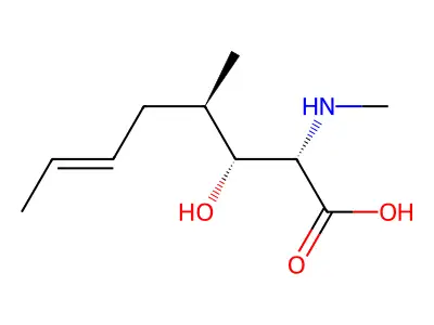 2-Methylamino-3-hydroxy-4-methyl-6-octenoic acid structure