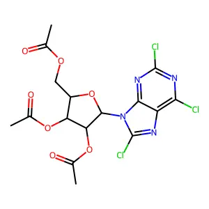 2,6,8-Trichloro-9-(2,3,5-tri-o-acetylpentofuranosyl)-9h-purine structure