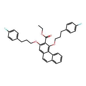 Ethyl 2,4-bis(3-(4-fluorophenyl)propoxy)-3-phenanthrenecarboxylate structure