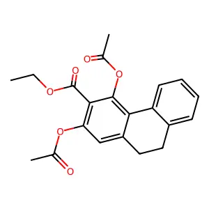 Ethyl 2,4-diacetyloxy-9,10-dihydrophenanthrene-3-carboxylate structure