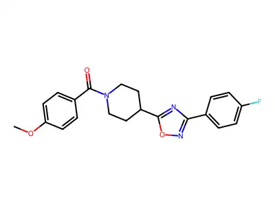 {4-[3-(4-Fluorophenyl)-1,2,4-oxadiazol-5-yl]piperidin-1-yl}(4-methoxyphenyl)methanone structure