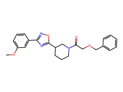 1-[3-[3-(3-methoxyphenyl)-1,2,4-oxadiazol-5-yl]piperidin-1-yl]-2-phenylmethoxyethanone structure