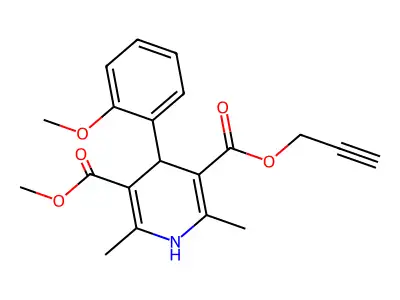 Methyl 2-propynyl 2,6-dimethyl-4-(2-methoxyphenyl)-1,4-dihydro-3,5-pyridinedicarboxylate structure