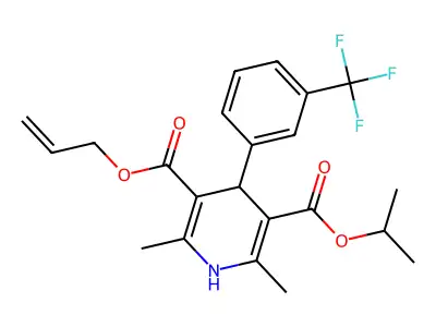 3,5-Pyridinedicarboxylic acid, 1,4-dihydro-2,6-dimethyl-4-(3-(trifluoromethyl)phenyl)-, 1-methylethyl 2-propenyl ester structure