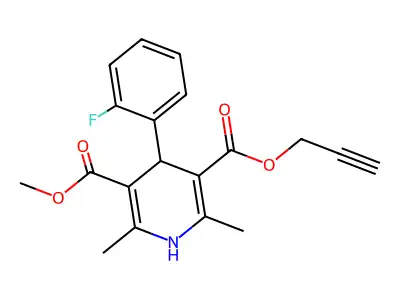 Methyl 2-propynyl 2,6-dimethyl-4-(2-fluorophenyl)-1,4-dihydro-3,5-pyridinedicarboxylate structure