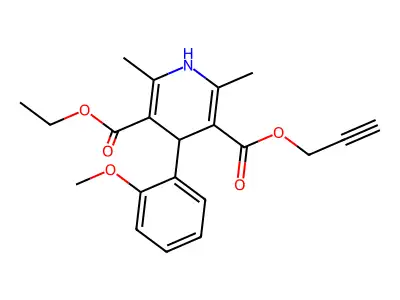 Ethyl 2-propynyl 2,6-dimethyl-4-(2-methoxyphenyl)-1,4-dihydro-3,5-pyridinedicarboxylate structure